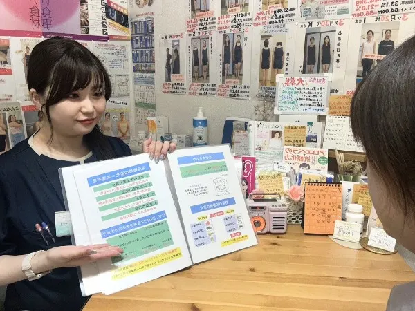 耳ツボダイエット施術の様子