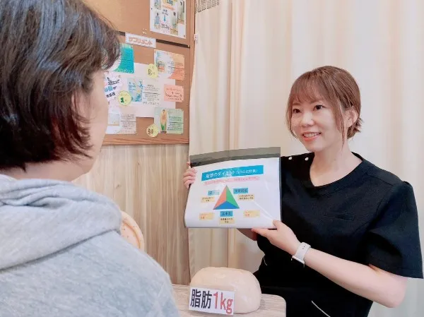 耳ツボダイエット施術の様子